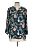 DR2 Floral Blue 3/4 Sleeve Blouse Size L - photo 1