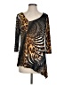 MESMERIZE Animal Print Gold 3/4 Sleeve T-Shirt Size S - photo 1
