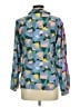 Coach 100% Silk Print Teal Long Sleeve Silk Top Size 6 - photo 2
