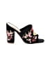 Shoedazzle Floral Black Sandals Size 8 - photo 1