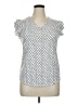 Adrianna Papell Polka Dots White Short Sleeve Top Size XL - photo 1