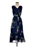 Talbots 100% Polyester Floral Blue Cocktail Dress Size 6 - photo 1