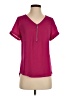 Apt. 9 100% Polyester Burgundy Short Sleeve Blouse Size XS - photo 1