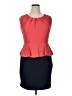 En Focus Studio Chevron-herringbone Red Cocktail Dress Size 14 - photo 1