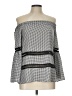 Belle + Sky 100% Polyester Black Silver 3/4 Sleeve Blouse Size XS - photo 1