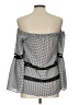 Belle + Sky 100% Polyester Black Silver 3/4 Sleeve Blouse Size XS - photo 2