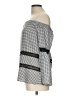 Belle + Sky 100% Polyester Black Silver 3/4 Sleeve Blouse Size XS - photo 5