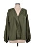 Ann Taylor 100% Polyester Green Long Sleeve Blouse Size L - photo 1