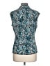 Brittany Black Animal Print Teal Sleeveless Blouse Size L - photo 2