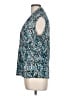 Brittany Black Animal Print Teal Sleeveless Blouse Size L - photo 5