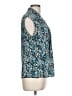Brittany Black Animal Print Teal Sleeveless Blouse Size L - photo 4