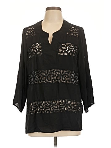 Kelly By Clinton Kelly 3/4 Sleeve Blouse (view 1)