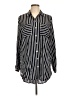 Susan Graver Stripes Black Long Sleeve Blouse Size 12 - photo 1