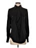 Max Mara 100% Silk Solid Black Long Sleeve Silk Top Size 4 - photo 1