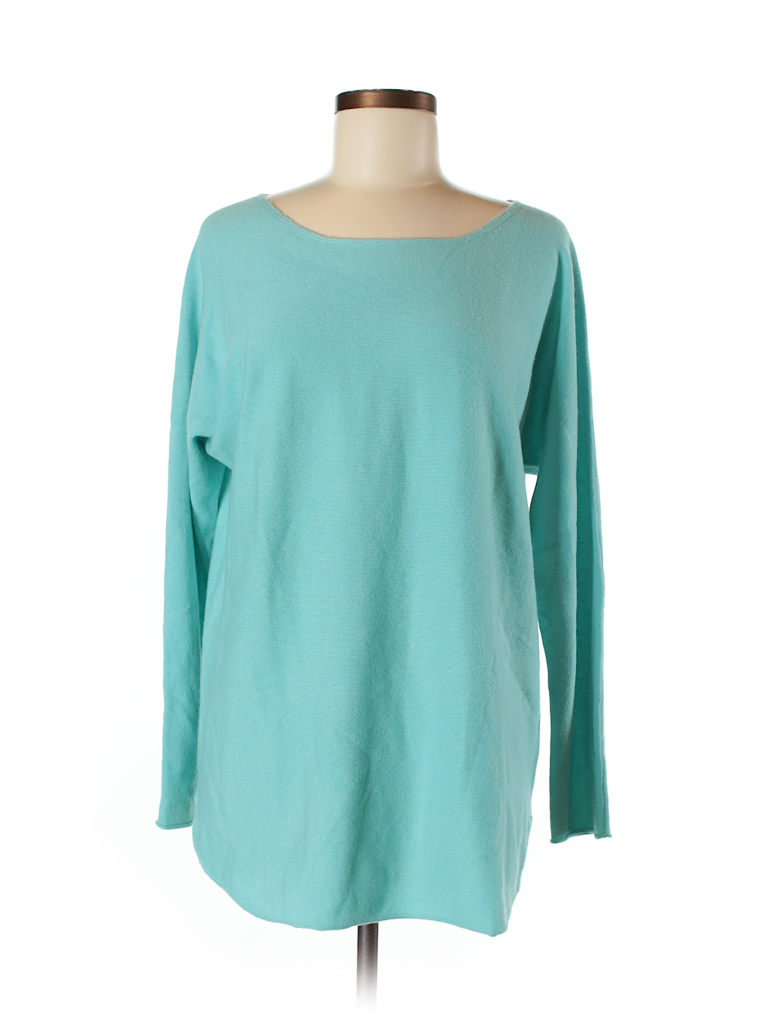 Sara Campbell 100% Cashmere Solid Teal Cashmere Pullover Sweater Size M ...