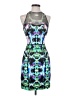 Milly Graphic Teal Cocktail Dress Size 0 - photo 1