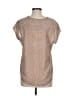 Monday Fun 100% Polyester Brown Tan Short Sleeve Blouse Size M - photo 2