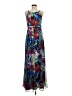 Sangria Print Blue Cocktail Dress Size 8 - photo 1