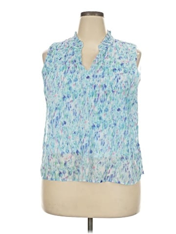 Aqua Sleeveless Blouse (view 1)