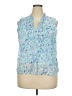 Aqua 100% Polyurethane Blue Sleeveless Blouse Size XXL - photo 1