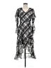 Taylor 100% Polyester Argyle Checkered-gingham Gray Casual Dress Size 8 - photo 1