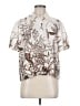 Elie Tahari 100% Polyester Print Ivory Short Sleeve Blouse Size M - photo 1