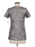 Velvet Metallic Silver Short Sleeve Top Size M - photo 2