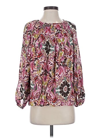 Trina Turk Long Sleeve Silk Top (view 1)