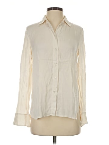 Vince. Long Sleeve Silk Top (view 1)