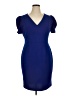 DKNY Solid Blue Cocktail Dress Size 14 - photo 1