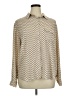 Pleione 100% Polyester Print Tan Ivory Long Sleeve Blouse Size XL - photo 1