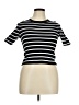 Happily Grey 100% Polyester Stripes Black Short Sleeve Turtleneck Size XL - photo 1