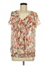 Halo 100% Polyester Orange Short Sleeve Blouse Size M - photo 1