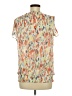 Halo 100% Polyester Orange Short Sleeve Blouse Size M - photo 2