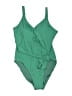 Nicole Miller Studio Solid Green One Piece Swimsuit Size L - photo 1