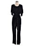 J.Crew 100% Viscose Stripes Black Jumpsuit Size 14 - photo 1