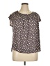 LC Lauren Conrad 100% Polyester Polka Dots Brown Short Sleeve Blouse Size XL - photo 1