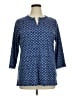 L.L.Bean 100% Cotton Blue 3/4 Sleeve Blouse Size XL - photo 1