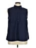 Ellos Blue Sleeveless Button-Down Shirt Size 16 - photo 1