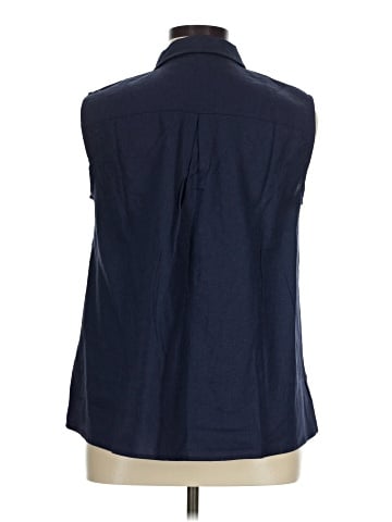 Ellos Sleeveless Button-Down Shirt (view 2)