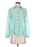 Mine 100% Polyester Teal Long Sleeve Blouse Size S - photo 1