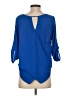 Mine 100% Polyester Blue 3/4 Sleeve Blouse Size S - photo 2