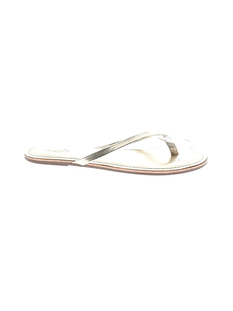 Pre-owned J.crew Factory Store Flip Flops In Silver