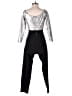 Aidan by Aidan Mattox 100% Polyester Metallic Color Block Black Silver Jumpsuit Size 4 - photo 2