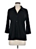AGB Black 3/4 Sleeve Button-Down Shirt Size M - photo 1