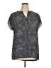 Ann Taylor LOFT 100% Rayon Polka Dots Black Short Sleeve Blouse Size XL - photo 1