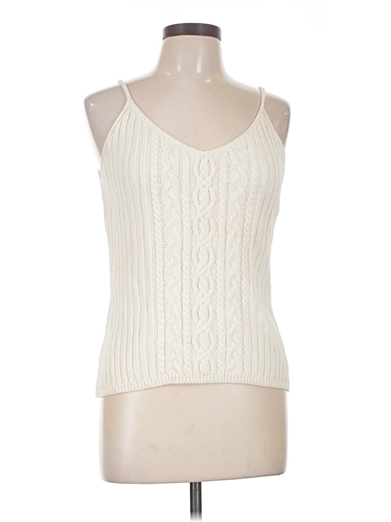 Pre-owned Brooks Brothers Sleeveless Top Ivory Sweetheart Neckline Tops