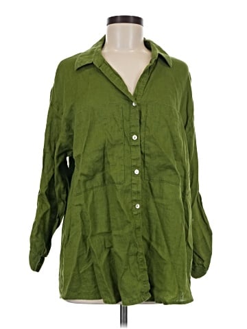 Magaschoni 3/4 Sleeve Button-Down Shirt (view 1)