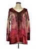 One World Burgundy Long Sleeve Blouse Size L - photo 1
