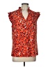 Anne Klein Animal Print Orange Sleeveless Blouse Size L - photo 1